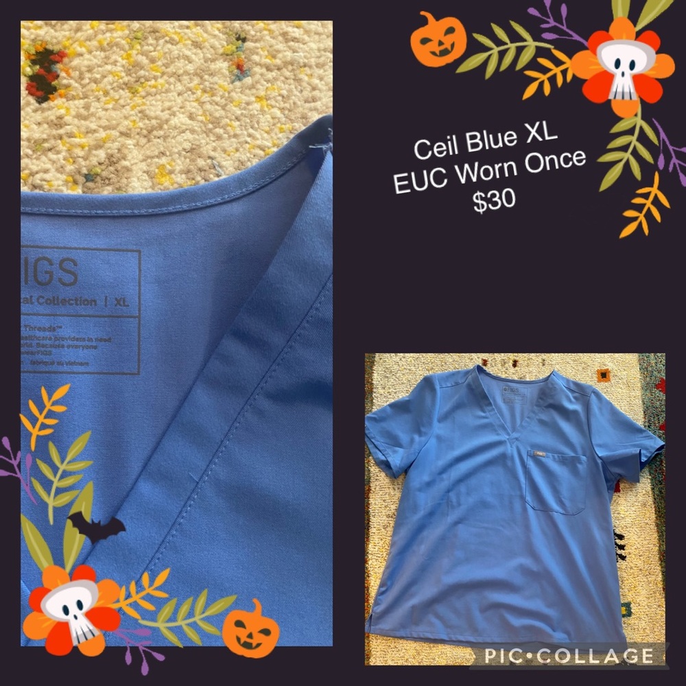 Figs Ceil Blue XL top